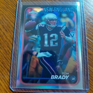Topps Chrome New England Football Card - Blue and Red